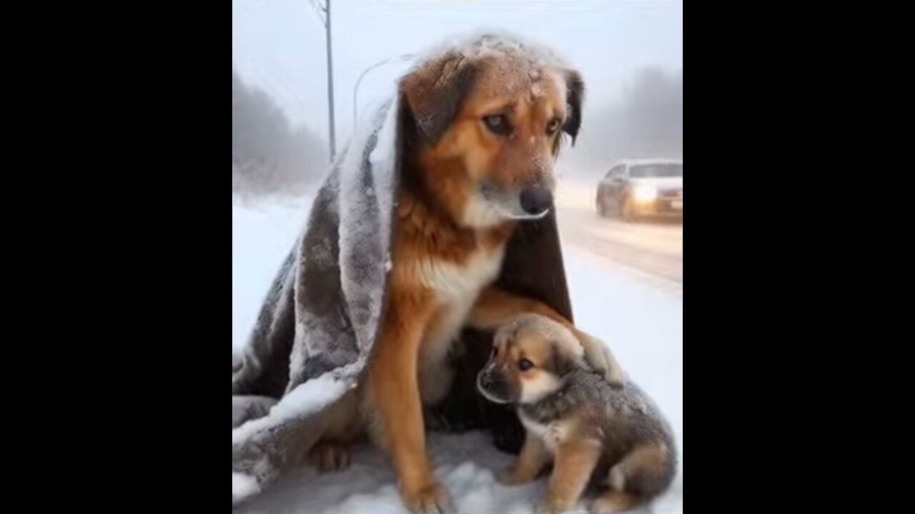 The puppy is very cold.