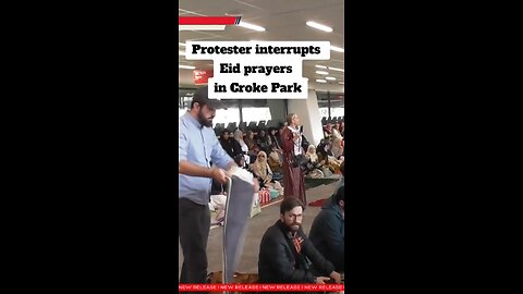 Protester disrupts Eid at Croke Park, recites Hail Mary. #japdmedia #Ireland #CrokePark #Protest