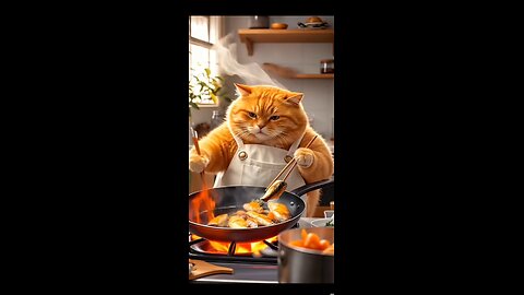 cat cooking