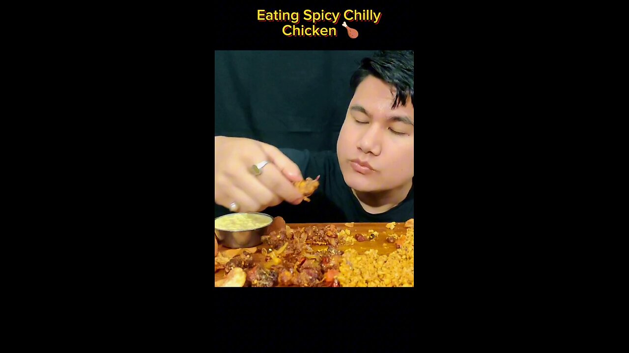 Eating Spicy Chicken Chilly