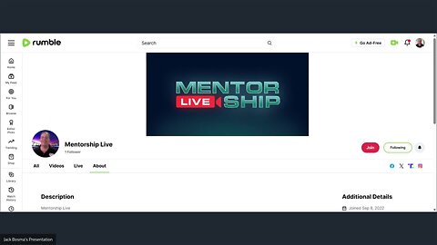 Mentorship Live: Text Questions https://rumble.com/register/JackBBosma/