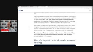Credit Union purchases of Community Banks are harmful!