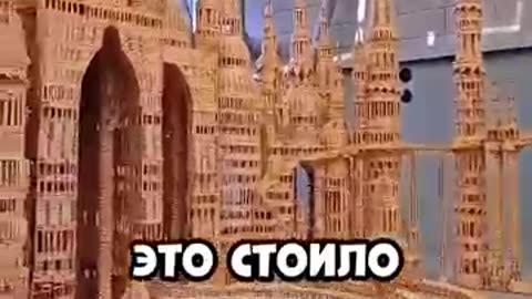 They built a real castle out of dominoes!