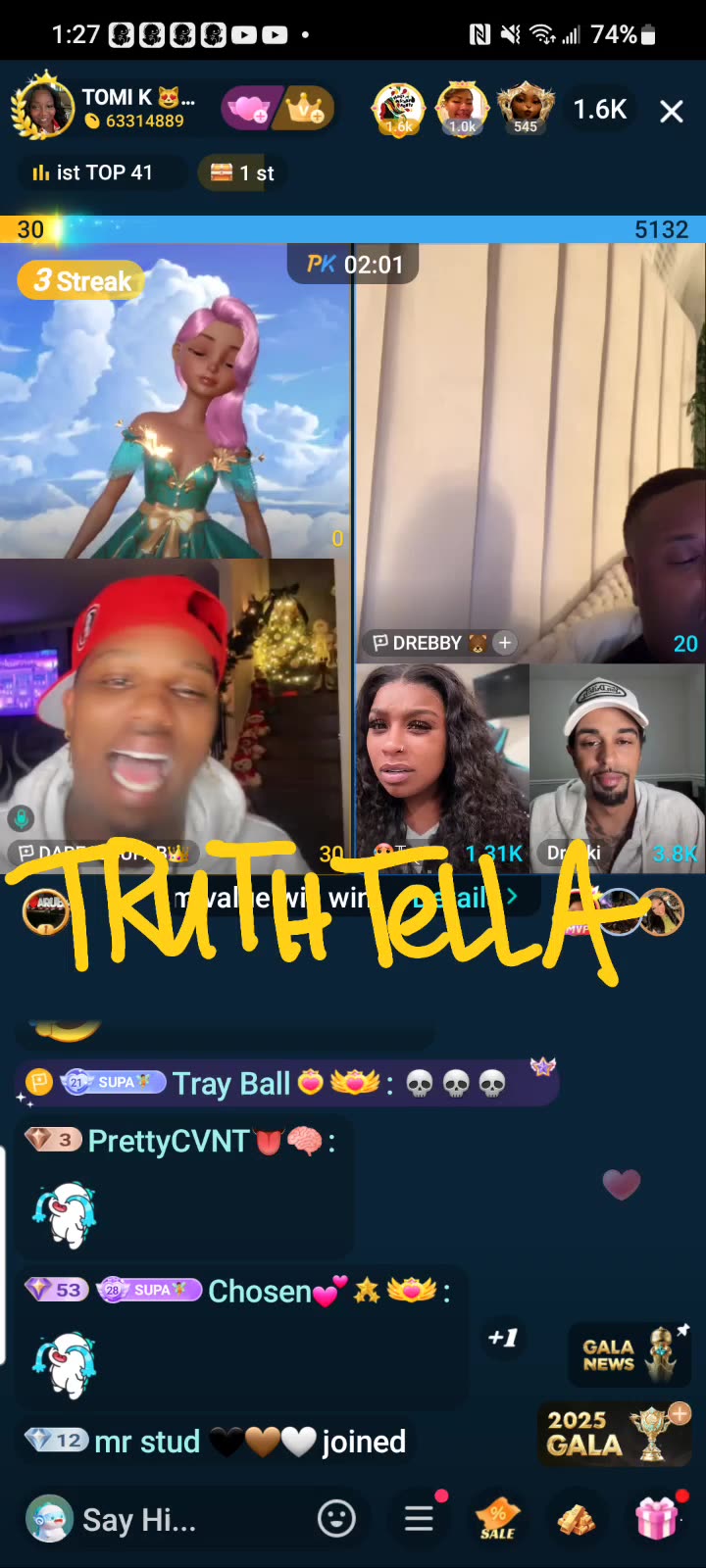 QUEEN TOMIKAY TEAM PK WITH DREBABY, DAREALSUPABIHH, DROSKI , & TASTYMOCHA 3RD SHIFT