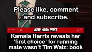 Kamala Harris Admits Tim Walz Wasn’t Her First Choice