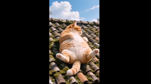 Fat Orange achieved financial freedom #aicat #shortfeed #foryou #tranding #trand #catlover