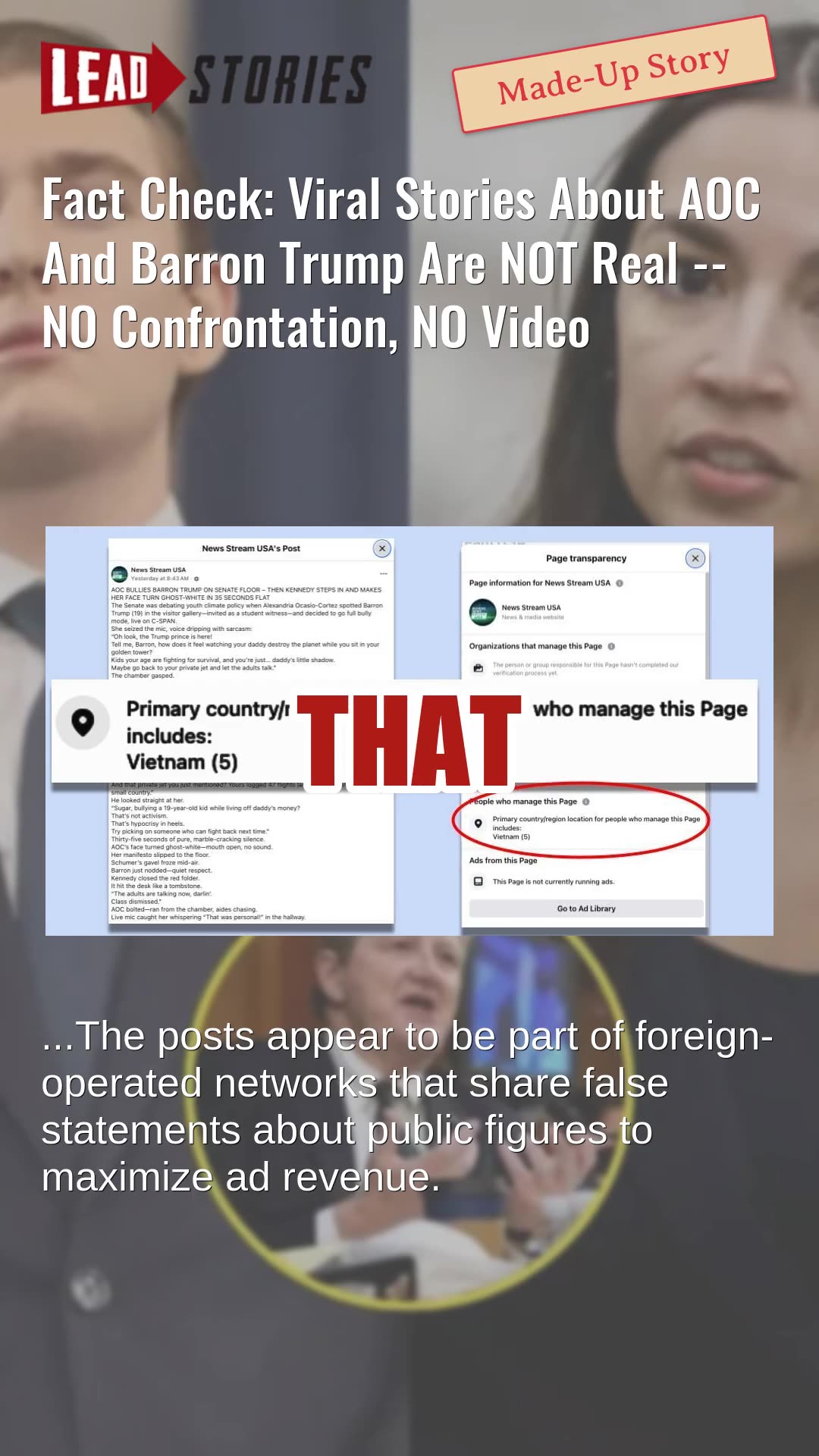 Fact Check: Viral Stories About AOC And Barron Trump Are NOT Real -- NO Confrontation, NO Video