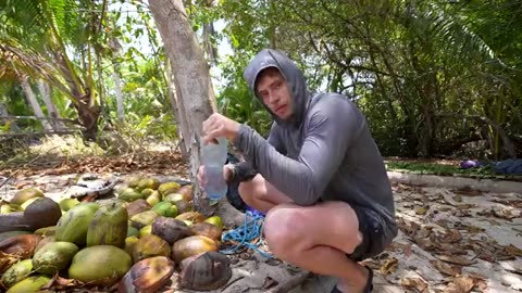 Man surviving the wild for 7 days straight on an island