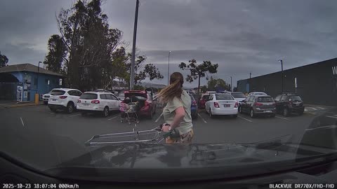 Woman Abandons Her Shopping Cart