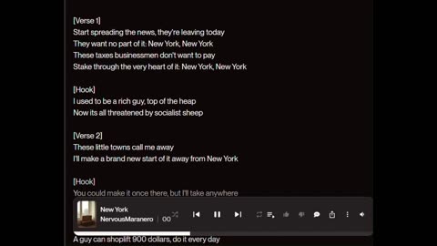 Song about Leaving New York City