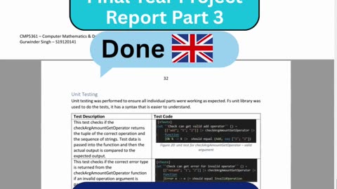 Student Work (Project Report)| CMP5361 part 3 Final Year Project CLI Calculator program|Birmingham
