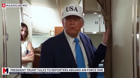 🇺🇸 President Trump wishes Elon Musk Well at Briefing aboard Air Force One mid-flight to Bedminster