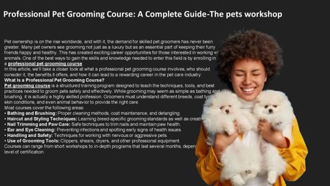 Professional Pet Grooming Course: A Complete Guide-The pets workshop
