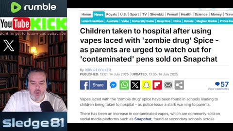 Children taken to hospital after using vapes laced with 'zombie drug' Spice