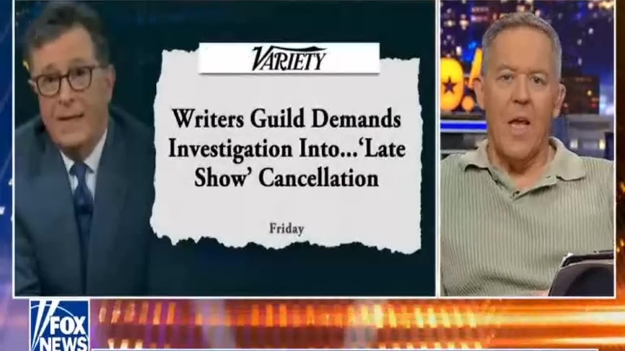 Gutfeld Colbert Reaction