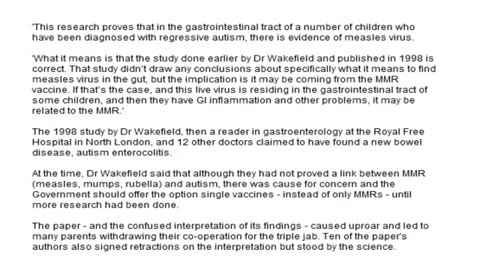 Alan Watt - MMR Vaccine Linked to Autism and Bowel Disease
