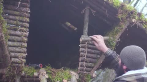 "Constructing a Wilderness Survival Shelter Out of Wood | Bushcraft Skills & Campfire Cooking"