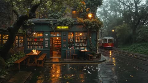 Relaxing Jazz ☕ Vintage Book Café Ambience | Nostalgic & Tranquil Jazz for Study & Focus