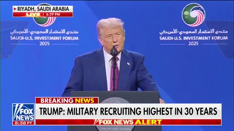 President Trump: "After years of military recruiting shortfalls, enlistments in the U.S. Armed Forces are now the highest in 30 years because there is such an incredible spirit in the United States of America"