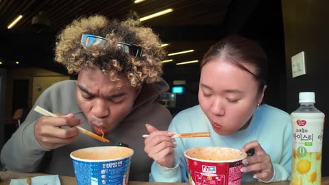 Eating at 7-Eleven in KOREA for 24 Hours!!