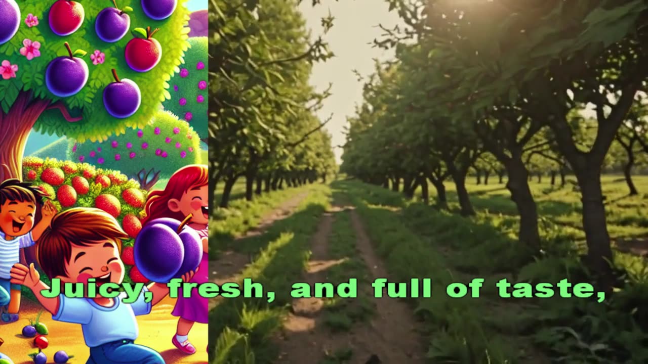 🎤 Let’s Go and Eat Some Plums! | Fun Bilingual Song for Kids