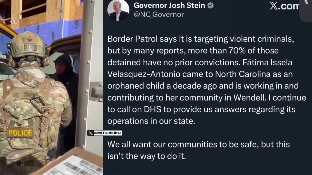 North Carolina Governor Josh Stein sends his sympathies for a poor little illegal alien “orphan”