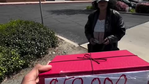 Millionaire blessed homeless lady who cried loud with tears.hd