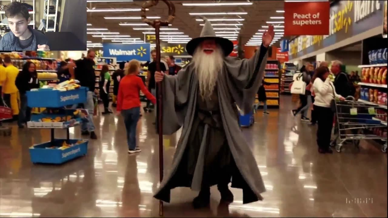Outtake #3,032 Of Gandalf From LOTR Series Is Dancing At Walmart Supercenter Fake Funny Parody Video