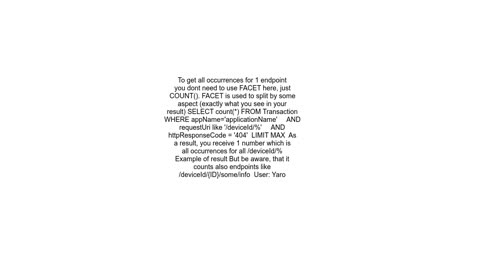 How to facet by requestUri with parameter exclusion
