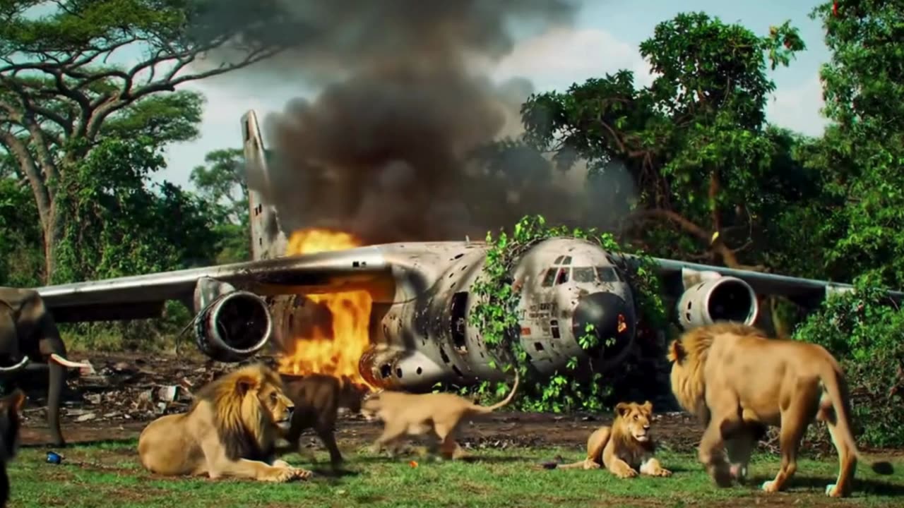 airplane crash in jungle