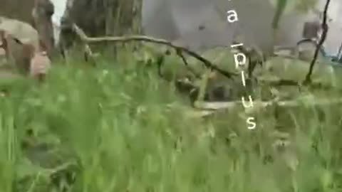 Russian Soldier Films 2 GBU-39 Small Diameter Bombs Impacting the Ground Meters Away