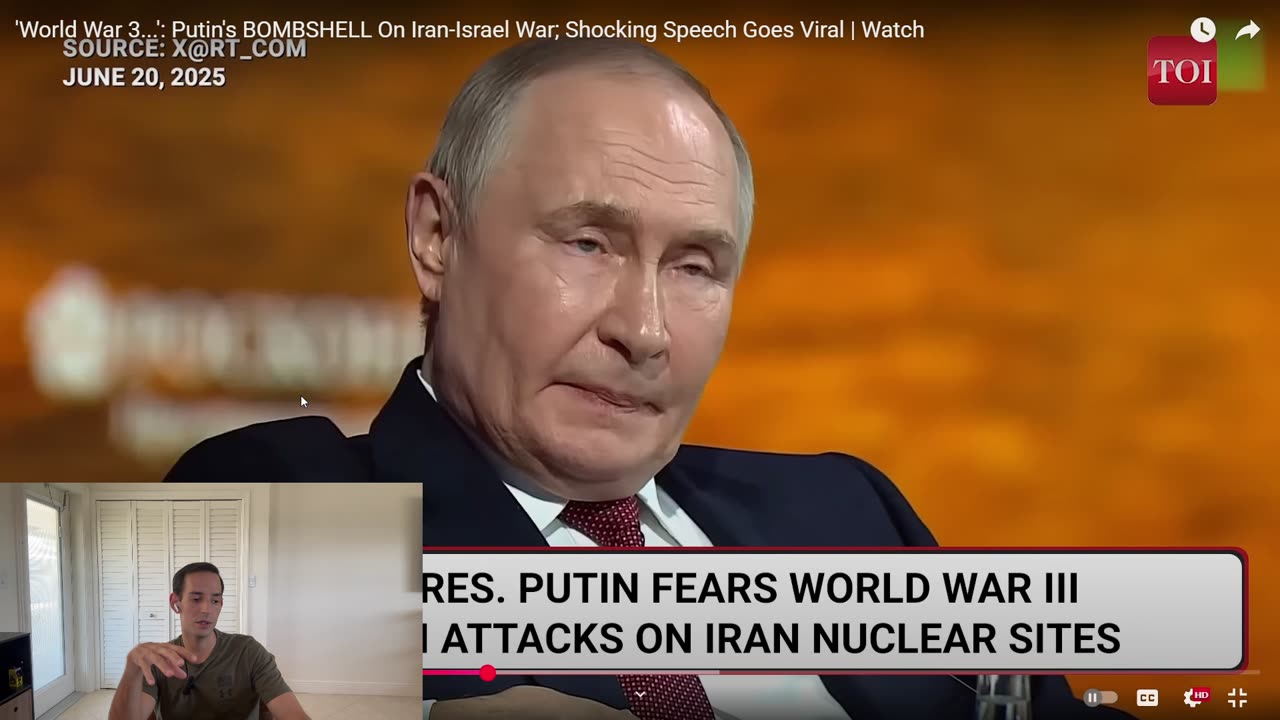 Putin is Afraid of WW3 from Israel-Iran War