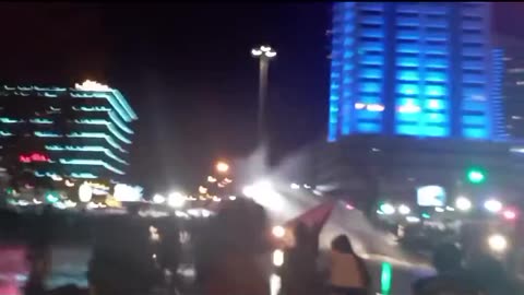 Turkish Riot Police use water cannons in an attempt to disperse protestors