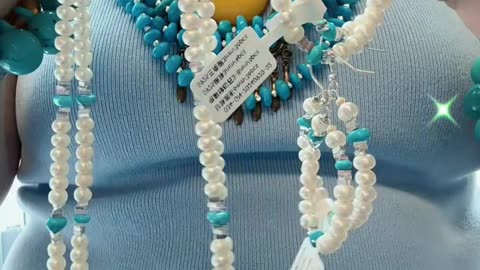 250519-9 Turquoise & Pearl Set: Vintage and Luxury in Perfect Harmony