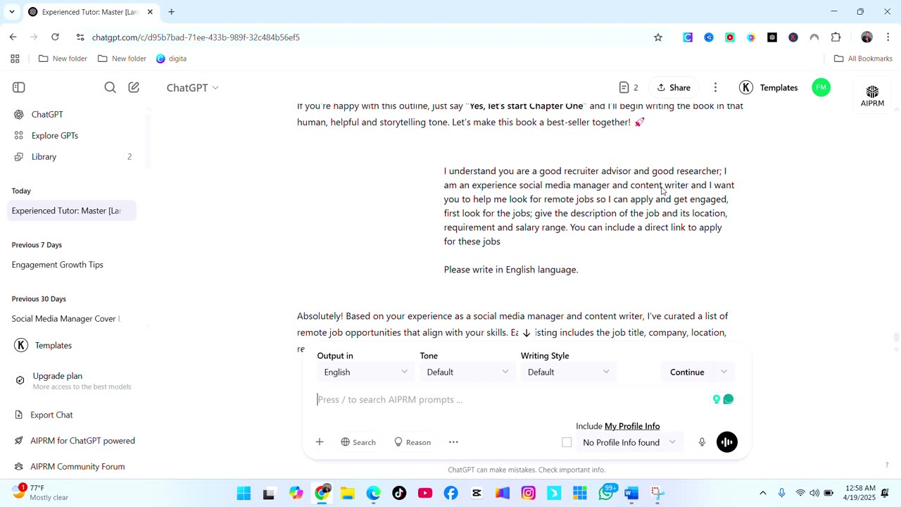 how to apply for jobs with using ai. Chatgpt