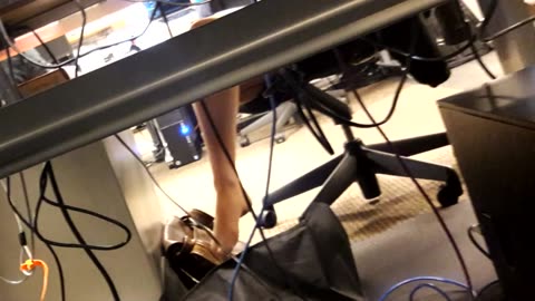 REPOST - coworker taking off her shoes