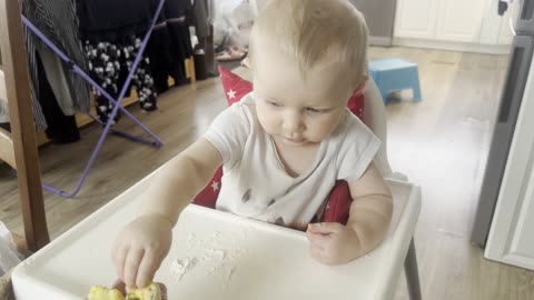 Baby Kayla Helps Mommy Bake Cookies — Playing With the Dough! 🍪💛