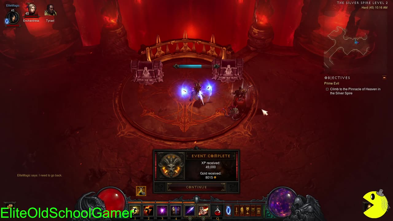Diablo 3 - Sorceress Walk-through - Act III - Level 44-46 - Kill Diablo + End Credits - June 2025