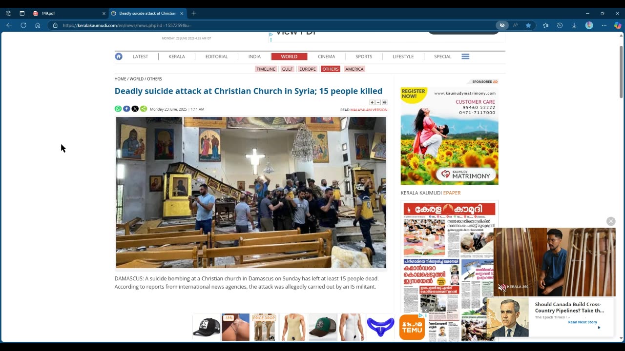 Church in Syria attacked by Muslim terrorist