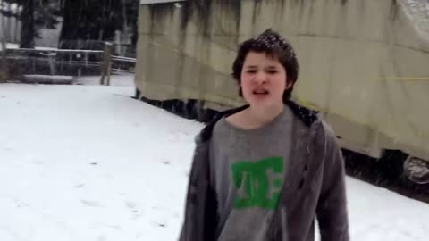 Psycho Kid Rages Over Snowball Fight | Reuploaded
