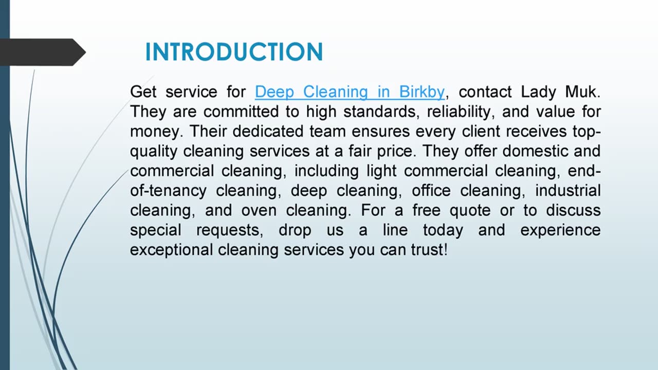 Get service for Deep Cleaning in Birkby