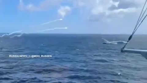 Russian Su-24 flashes flares near a U.S. warship in the Baltic