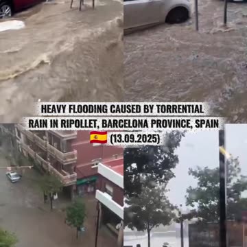 🌊Heavy flooding caused by torrential rain in Ripollet, Barcelona Province, Spain 🇪🇸 (13.09.2025)