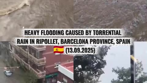 🌊Heavy flooding caused by torrential rain in Ripollet, Barcelona Province, Spain 🇪🇸 (13.09.2025)