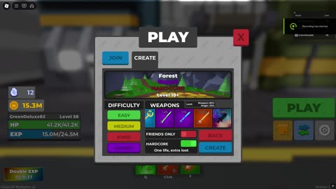 Roblox Blade Quest Forest Expert - Hardcore - Solo Gameplay