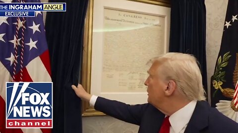 Trump hangs Declaration of Independence in Oval Office: 'Never been up' before