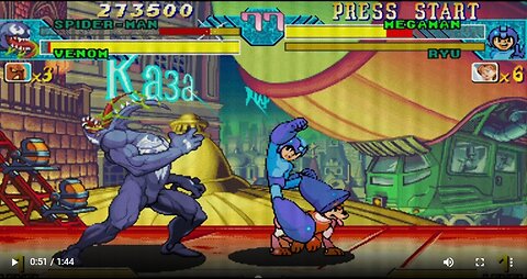 Spiderman + Venom vs Ryu + Megaman