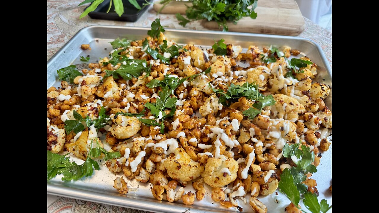 Crispy Roasted Smoky White Beans and Cauliflower - An Easy Sheet Pan Side Dish