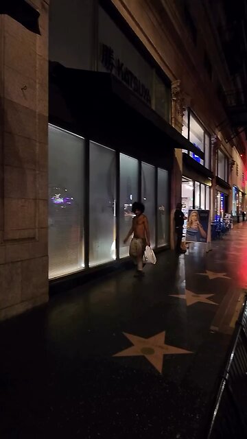 Looks like someone's having a *really* good time on Hollywood Boulevard.