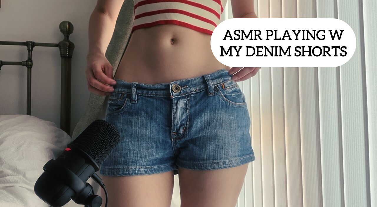 ASMR PLAYING WITH MY LOW RISE DENIM SHORTS (taping, scratching, zips etc.)